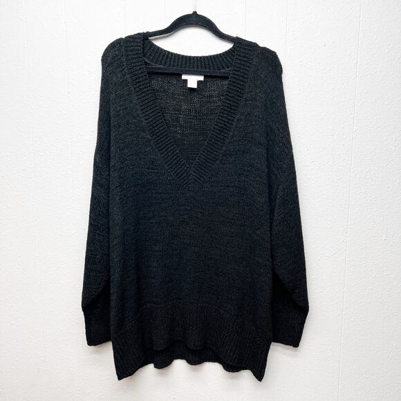 H&M Long Length Tunic Sweater Womens Large Casual Workwear Mob Wife Contemporary - Picture 1 of 11